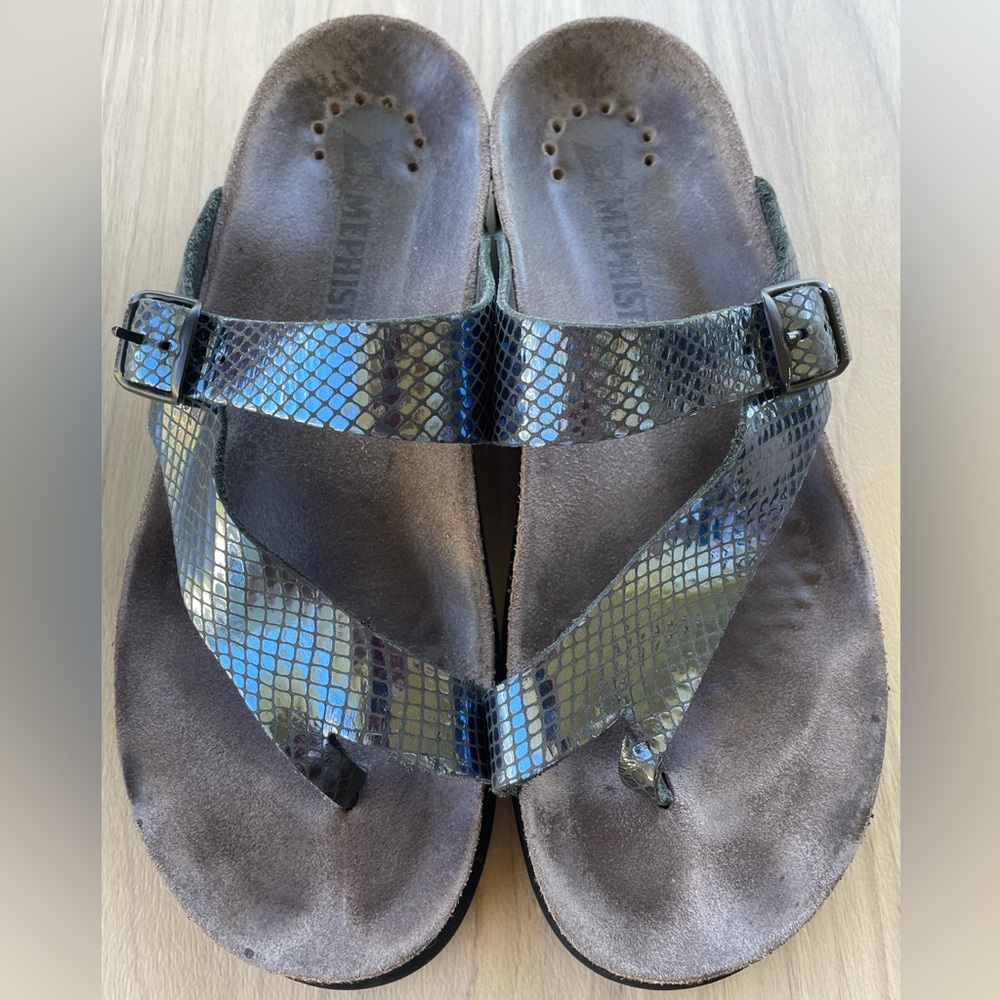 Mephisto Metallic Snake Print Sandals - Picture 1 of 10